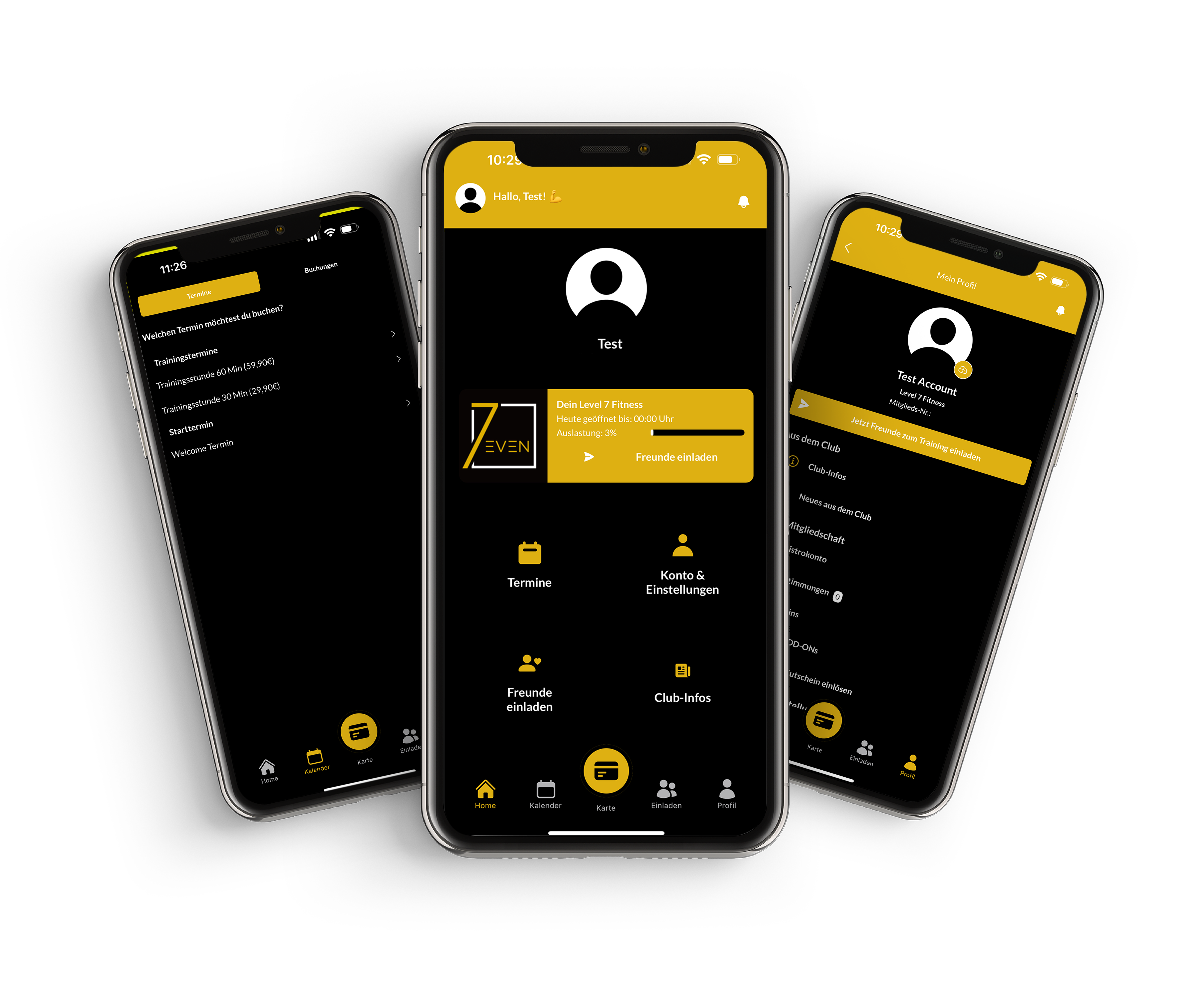Mockup von der Level7-Club-App